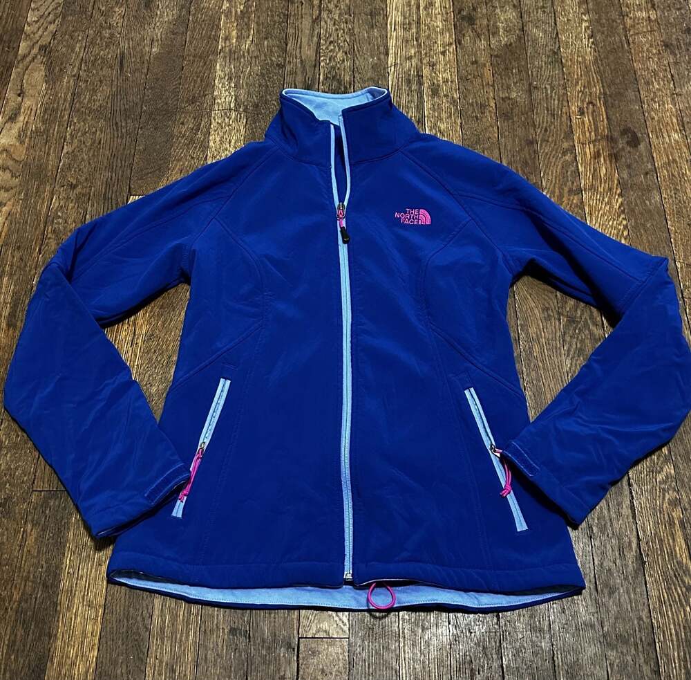 The North Face Women's Apex Shellrock Softshell Jacket Blue w/ Pink Logo Medium
